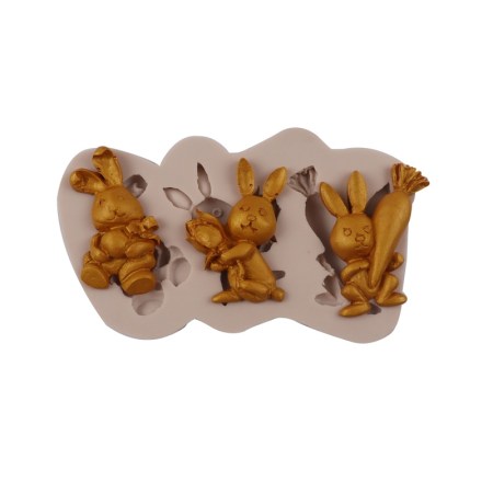 Καλούπι σιλικόνης πασχαλινά λαγουδάκια 15x8cm