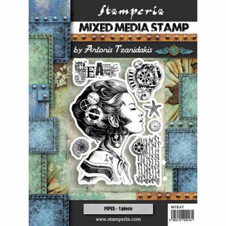 Σφραγίδα HD Κοπέλα Sea world 20x15cm Stamperia