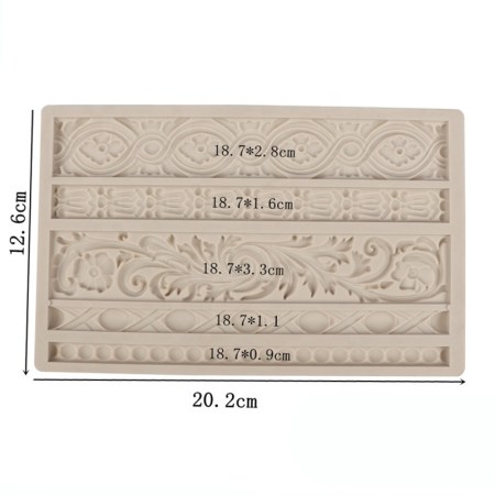 Καλούπι σιλικόνης Μπορντούρες Vintage 200x125mm 