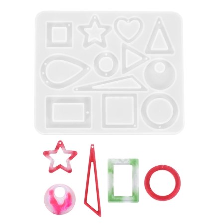 Καλούπι σιλικόνης Σκουλαρίκια και Μενταγιόν 11.5x9.5cm