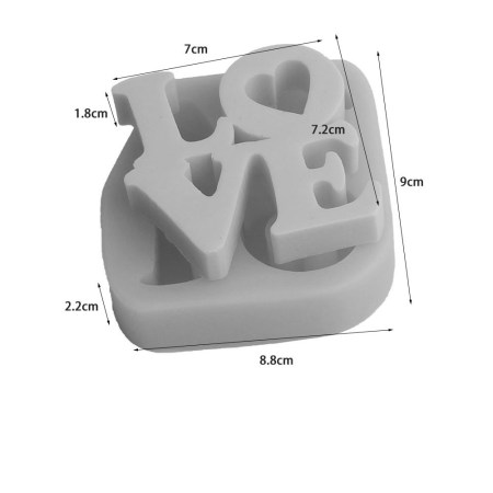 Καλούπι σιλικόνης για δημιουργία ανάγλυφου Love  9x8.8cm