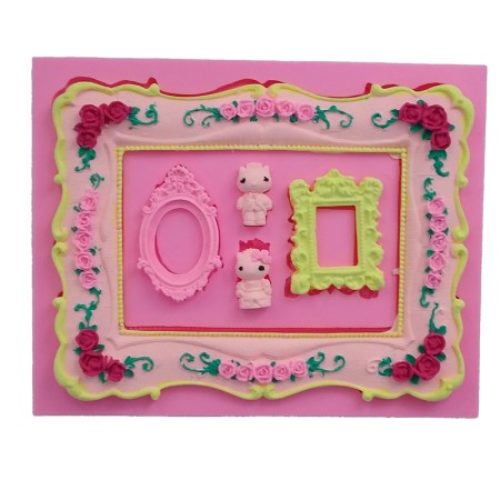 Καλούπι σιλικόνης με Ρομαντική κορνίζα Hello Kitty 21x16.6x1.8cm