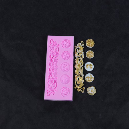 Καλούπι σιλικόνης με vintage διακοσμητικά σχέδια 14.4x6.2x1.1cm