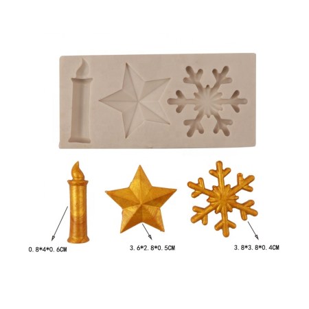 Καλούπι σιλικόνης κερί αστέρι νιφάδα 95x46x10mm