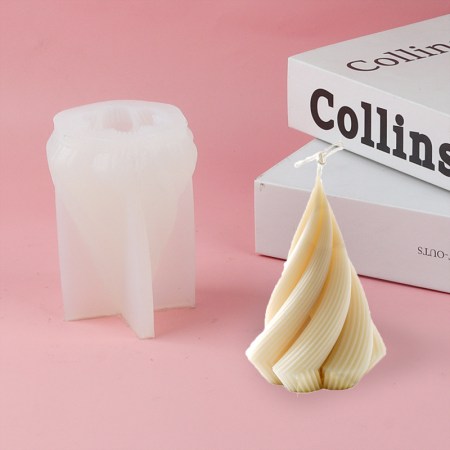 Καλούπι σιλικόνης για δημιουργία ελικοειδούς κεριού δέντρο 7x7x9.5cm