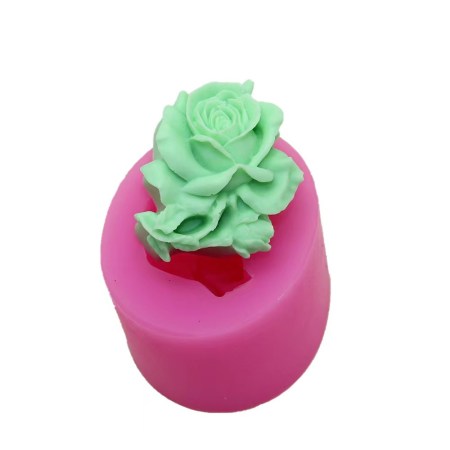 Καλούπι σιλικόνης με τριαντάφυλλο με κλαδι 7x8.9x3.6cm