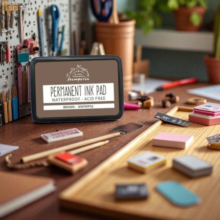 Μελάνι για σφραγίδες ανεξίτηλο Dye Ink Pad Stamperia Brown για scrapbooking, mixed media και DIY χειροτεχνίες.