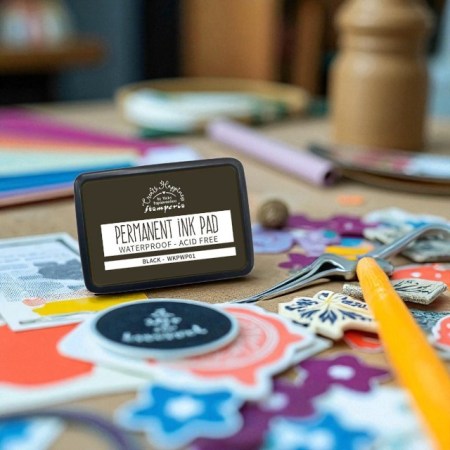 Μελάνι για σφραγίδες ανεξίτηλο Dye Ink Pad Stamperia Black για scrapbooking, mixed media και DIY χειροτεχνίες.