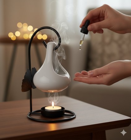 Σιδερένιος αρωματιστής-καυστήρας 17.5cm για Wax Melts και αρωματικά έλαια (τυχαίο χρώμα).