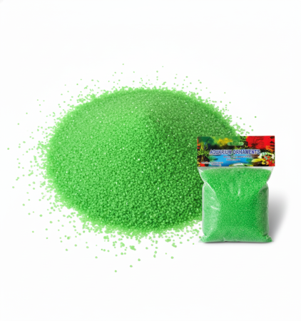 Στοίβα από Ανοικτό Πράσινο διακοσμητική χρωματιστή άμμο σε λευκό φόντο