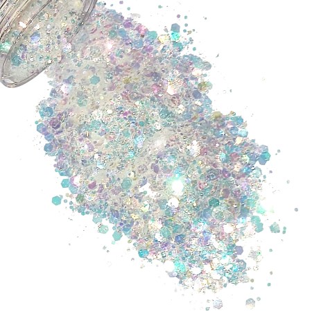 Χρυσόσκονη Glitter Flakes White Iridescent 20g για χειροτεχνίες, mixed media και scrapbooking.