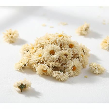 Συσκευασία με αποξηραμένο λουλούδι χρυσάνθεμο σε απόχρωση ivory, 30 γραμμαρίων, ιδανικό για χειροτεχνίες.