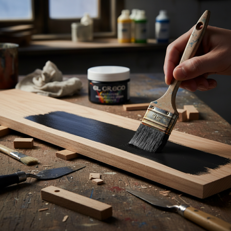 Μπουκάλι με πολυχρηστικό χρώμα κιμωλίας Chalk Fuse Black Carbon 110ml της El Greco