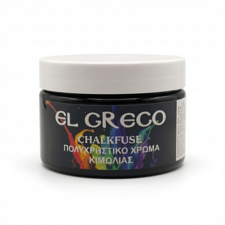 Μπουκάλι με πολυχρηστικό χρώμα κιμωλίας Chalk Fuse Black Carbon 110ml της El Greco
