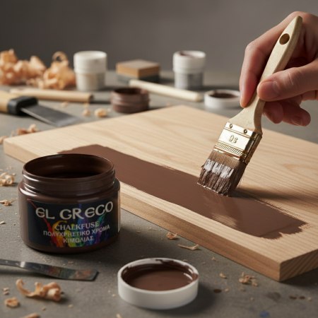 Δοχείο Chalk Fuse πολυχρηστικού χρώματος κιμωλίας Umber Burnt 110ml El Greco με ματ υφή.