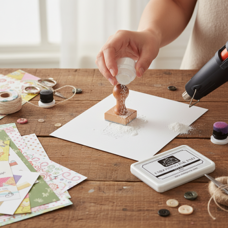 Διαφανής σκόνη ανάγλυφης εκτύπωσης Stamperia 18 γραμμαρίων σε βάζο.