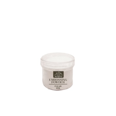 Διαφανής σκόνη ανάγλυφης εκτύπωσης Stamperia 18 γραμμαρίων σε βάζο.