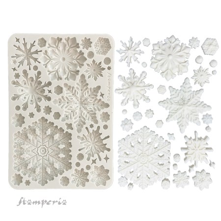 Καλούπι Σιλικόνης Create Happiness Dewdrops Snowflakes A5 - Stamperia