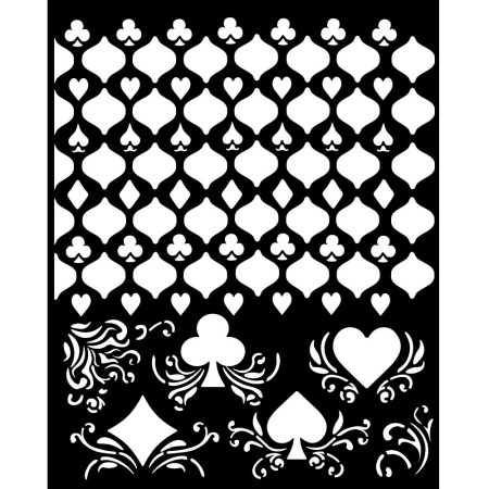 Thick Mix Media Stencil Master of Magic cards pattern 25x20cm - Stamperia