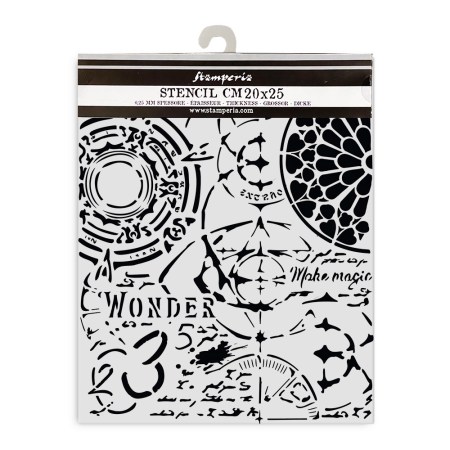 Thick Mix Media Stencil Master of Magic gothic texture  25x20cm - Stamperia