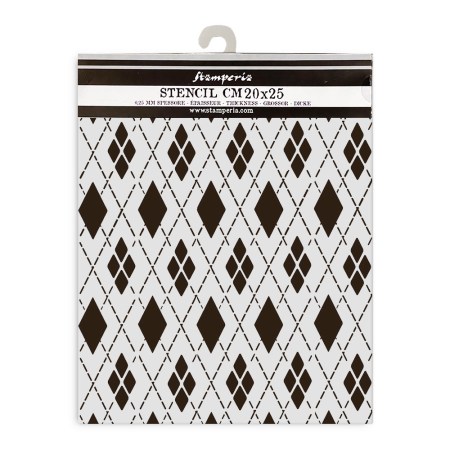 Thick Mix Media Stencil Master of Magic rhomvous pattern  25x20cm - Stamperia