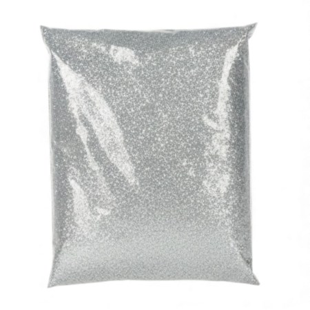 Μεγάλη συσκευασία 1kg ασημί glitter για χειροτεχνίες και διακόσμηση.