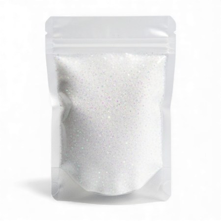 Μεγάλη συσκευασία 1kg Λευκή Ιριδίζον glitter για χειροτεχνίες και διακόσμηση.