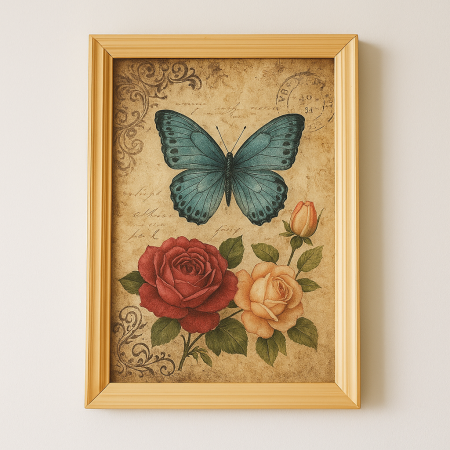 Ξύλινος Δίσκος Καδράκι 36x25.5cm για Decoupage & Κατασκευές
