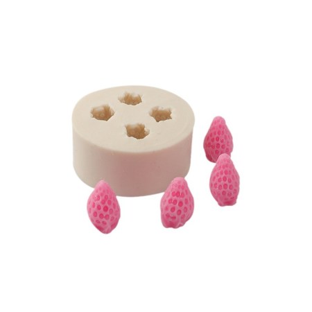 Καλούπι σιλικόνης φράουλες 5x5cm για πηλό, σκόνη πορσελάνης, ρητίνη, σαπούνι και Wax Melts.