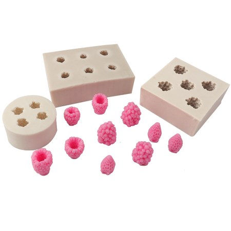 Καλούπι σιλικόνης φράουλες 5x5cm για πηλό, σκόνη πορσελάνης, ρητίνη, σαπούνι και Wax Melts.
