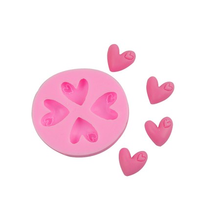 Καλούπι σιλικόνης καρδούλες 6.1x5.5cm για πηλό, σκόνη πορσελάνης, ρητίνη, σαπούνι και Wax Melts.