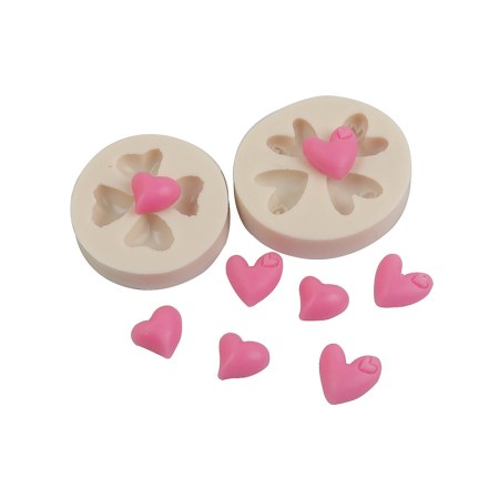 Καλούπι σιλικόνης καρδούλες 6.1x5.5cm για πηλό, σκόνη πορσελάνης, ρητίνη, σαπούνι και Wax Melts.