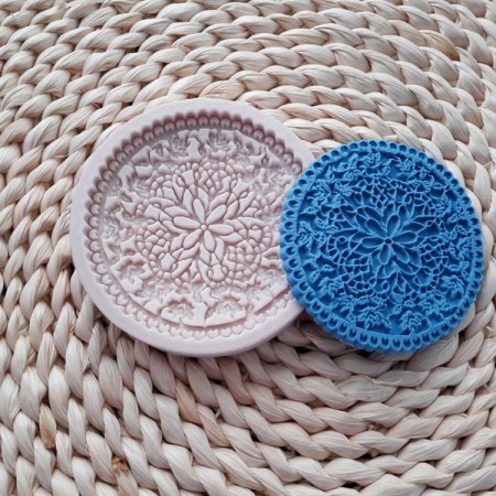 Καλούπι σιλικόνης μπισκότο με περίτεχνα σχέδια για σκόνη πορσελάνης, πηλό, ρητίνη και Wax Melts.