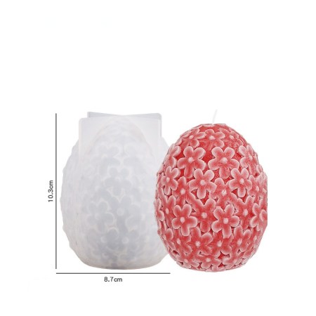 Καλούπι σιλικόνης αυγό με σχέδια 10.3x9.7cm για πηλό, σκόνη πορσελάνης, ρητίνη, σαπούνι και Wax Melts.