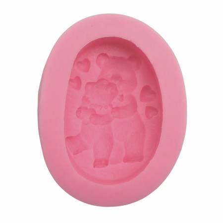 Καλούπι σιλικόνης 11.6x6.5x1.2cm αρκουδάκια αγκαλιά για σκόνη πορσελάνης, πηλό, ρητίνη και Wax Melts.