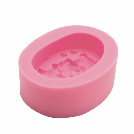 Καλούπι σιλικόνης 11.6x6.5x1.2cm αρκουδάκια αγκαλιά για σκόνη πορσελάνης, πηλό, ρητίνη και Wax Melts.