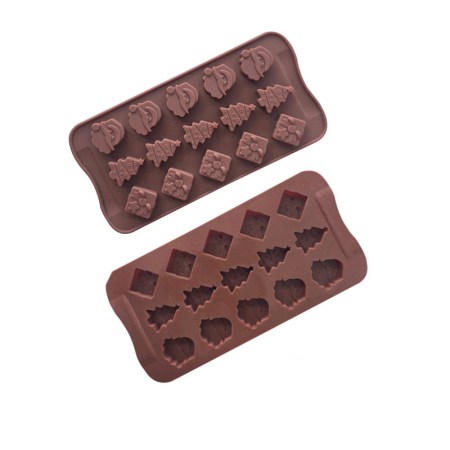 Καλούπι σιλικόνης χριστουγεννιάτικα σχέδια 21x10.5cm για πηλό, σκόνη πορσελάνης, ρητίνη, σαπούνι και Wax Melts.