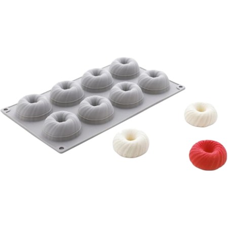 Καλούπι σιλικόνης donuts (ντόνατς) 29.7x17.25x2.8cm για πηλό, σκόνη πορσελάνης, ρητίνη, σαπούνι και Wax Melts.