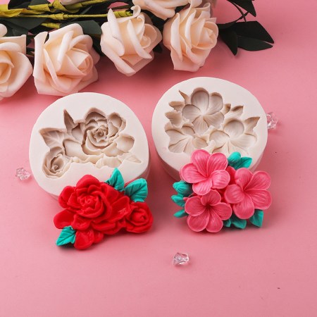 Καλούπι σιλικόνης 3 λουλουδάκια 6.8x6.8x2cm για πηλό, σκόνη πορσελάνης, ρητίνη, σαπούνι και Wax Melts.