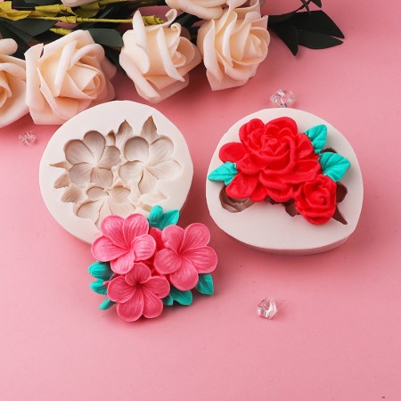 Καλούπι σιλικόνης 3 λουλουδάκια 6.8x6.8x2cm για πηλό, σκόνη πορσελάνης, ρητίνη, σαπούνι και Wax Melts.