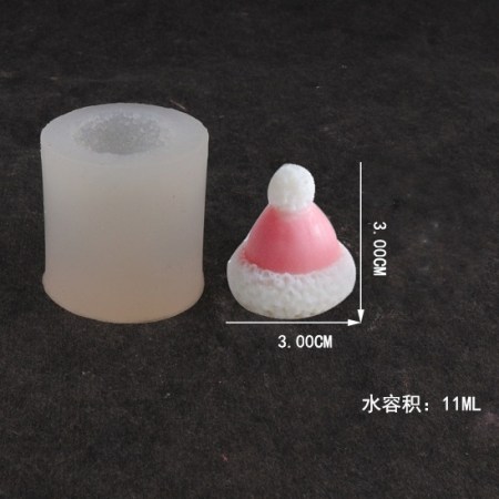 Καλούπι σιλικόνης σκούφος χριστουγέννων 3x3cm για πηλό, σκόνη πορσελάνης, ρητίνη, σαπούνι και Wax Melts.