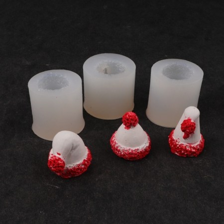 Καλούπι σιλικόνης σκούφος χριστουγέννων 3x3cm για πηλό, σκόνη πορσελάνης, ρητίνη, σαπούνι και Wax Melts.