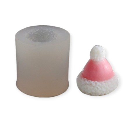 Καλούπι σιλικόνης σκούφος χριστουγέννων 3x3cm για πηλό, σκόνη πορσελάνης, ρητίνη, σαπούνι και Wax Melts.