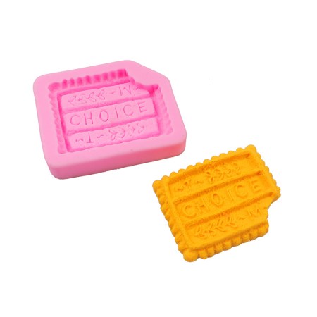 Καλούπι σιλικόνης μπισκότο δαγκωμένο 6.7x5.5cm για πηλό, σκόνη πορσελάνης, ρητίνη, σαπούνι και Wax Melts.