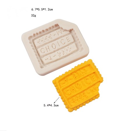 Καλούπι σιλικόνης μπισκότο δαγκωμένο 6.7x5.5cm για πηλό, σκόνη πορσελάνης, ρητίνη, σαπούνι και Wax Melts.