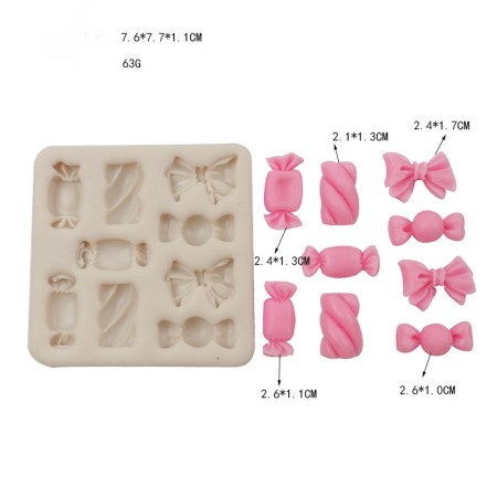 Καλούπι σιλικόνης καραμέλες 7.6x7.1cm για πηλό, σκόνη πορσελάνης, ρητίνη, σαπούνι και Wax Melts.