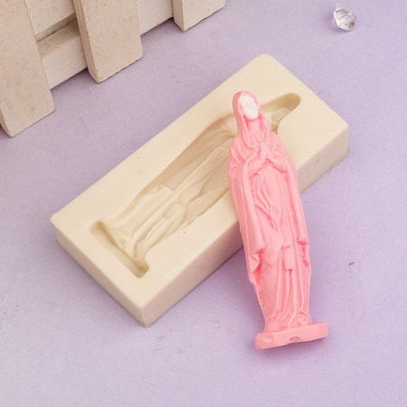 Καλούπι σιλικόνης 8.6x3.9cm αγαλματίδιο Παναγίας για σκόνη πορσελάνης, πηλό, ρητίνη και Wax Melts.