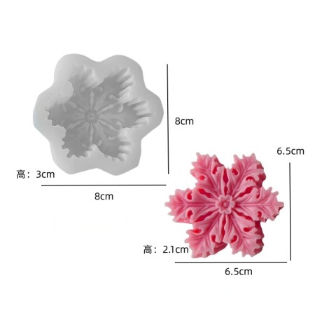 Καλούπι σιλικόνης χριστουγεννιάτικο λουλουδάκι 8x8x3cm για πηλό, σκόνη πορσελάνης, ρητίνη, σαπούνι και Wax Melts.