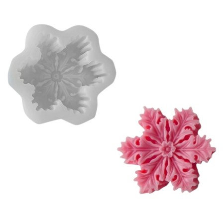 Καλούπι σιλικόνης χριστουγεννιάτικο λουλουδάκι 8x8x3cm για πηλό, σκόνη πορσελάνης, ρητίνη, σαπούνι και Wax Melts.