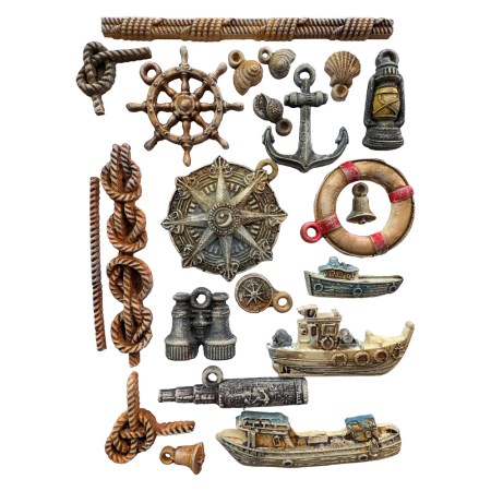 Καλούπι Σιλικόνης Silent Sea Rudders and Boats A5 - Stamperia